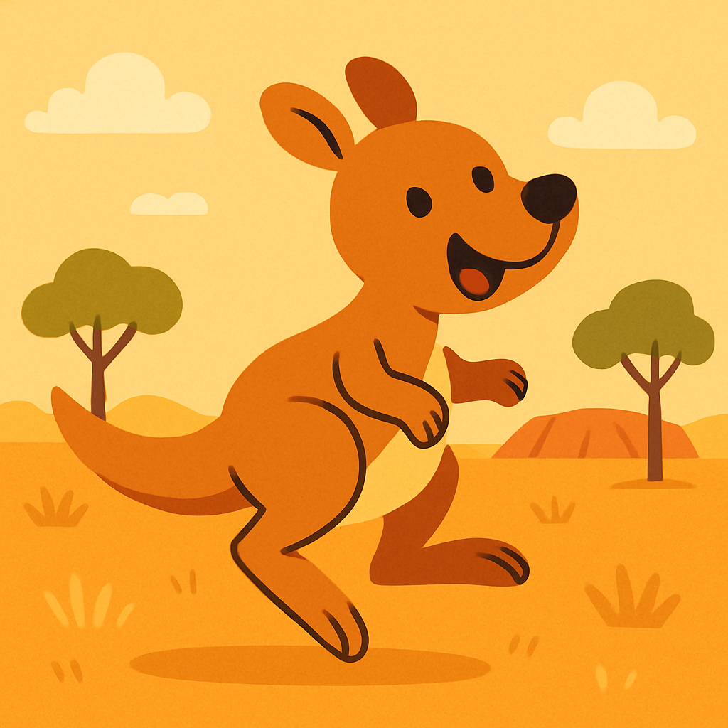 Cheerful Kangaroo Paint By Numbers Art