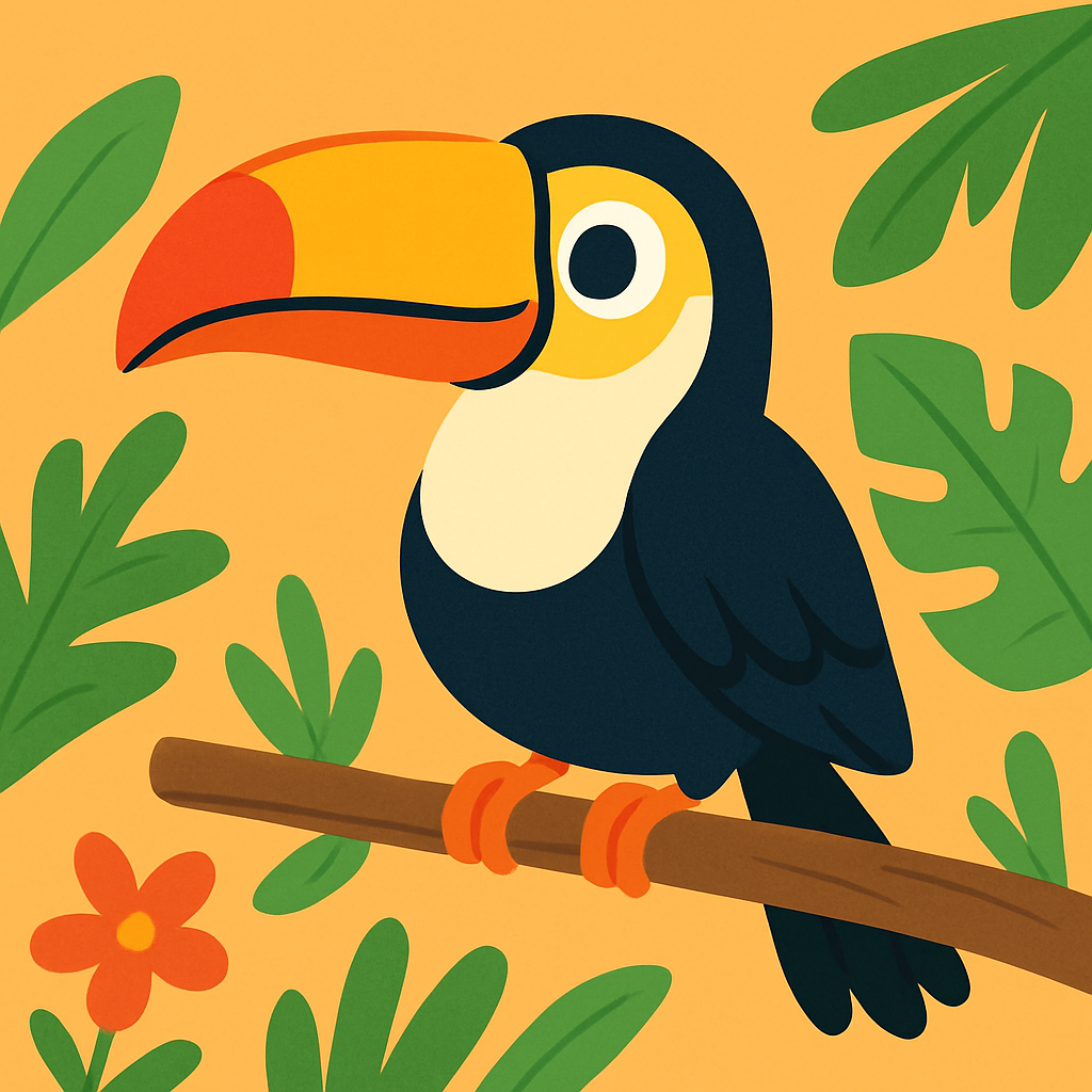 Cheerful Toucan Paint By Numbers Art