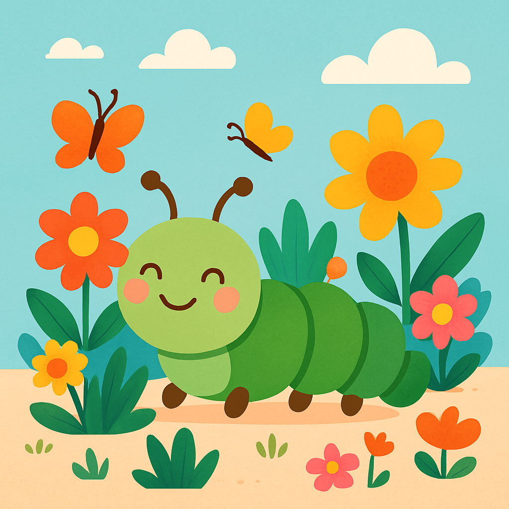 Cute Caterpillar Adventure Paint By Color