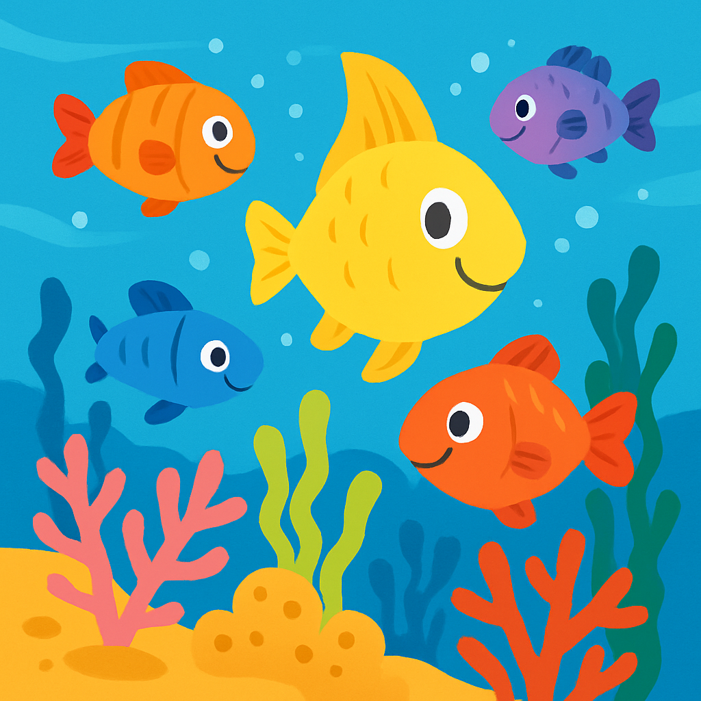 Friendly Fishes Paint By Color