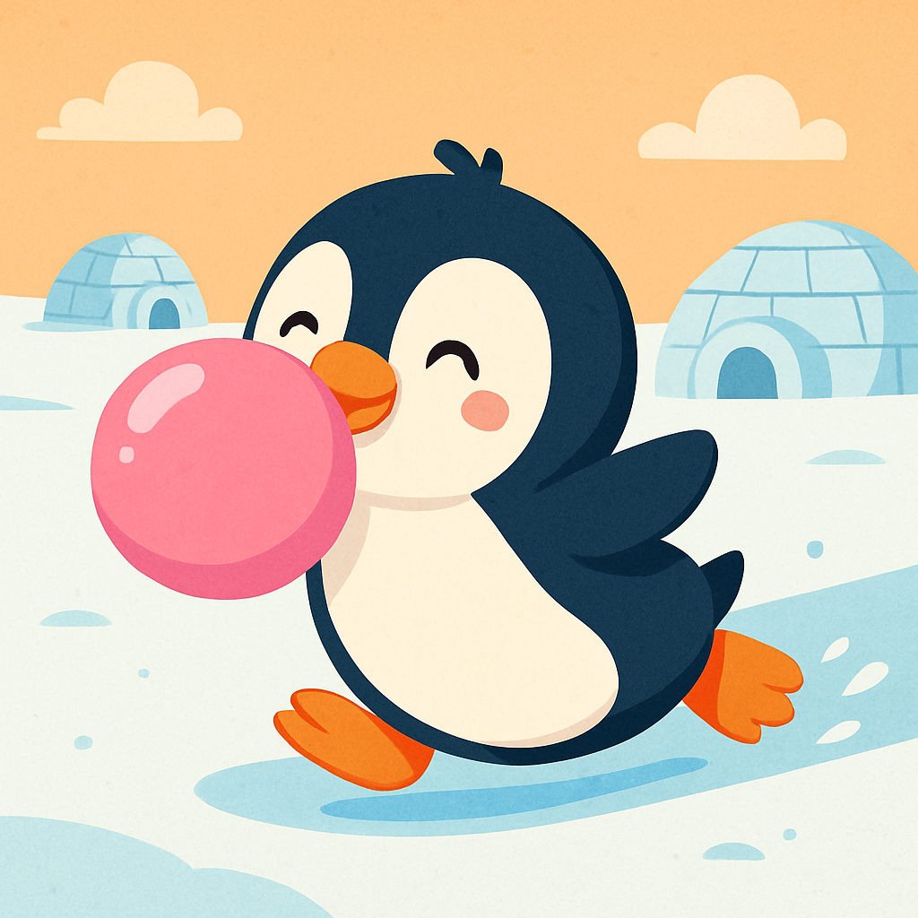 Bubbly Bubblegum Penguin Paint By Color