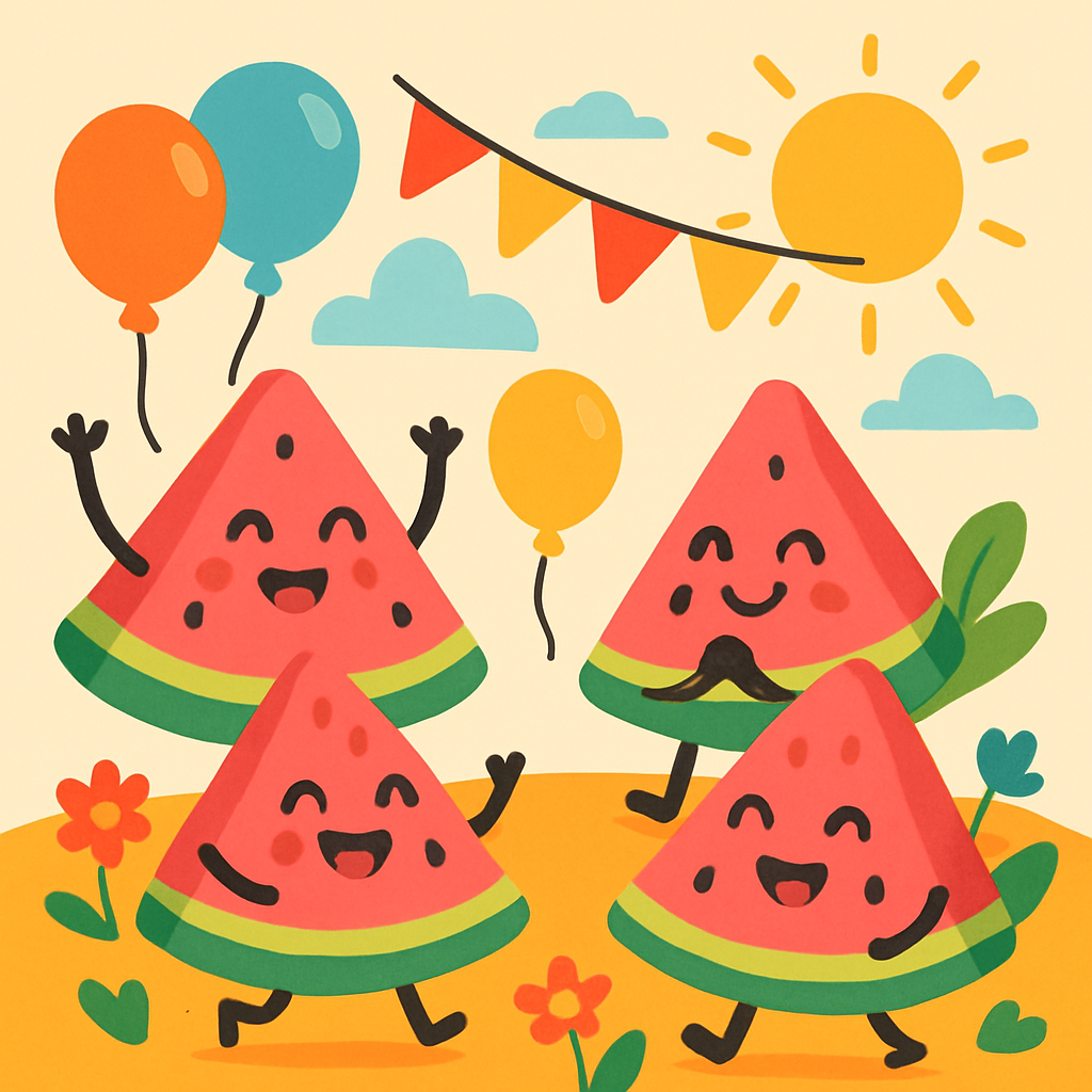 Whimsical Watermelon Party Paint By Color