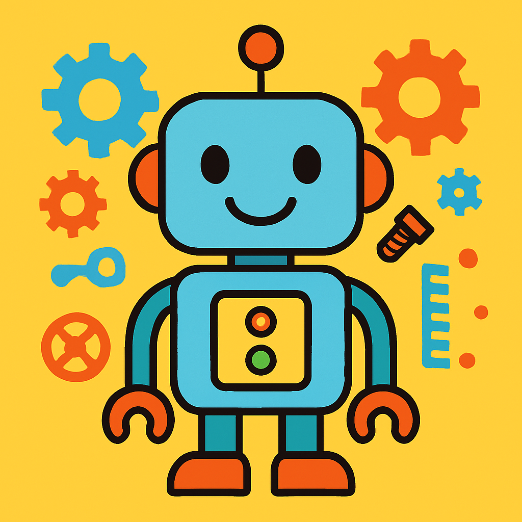 Friendly Robots & Gears Paint By Numbers Art