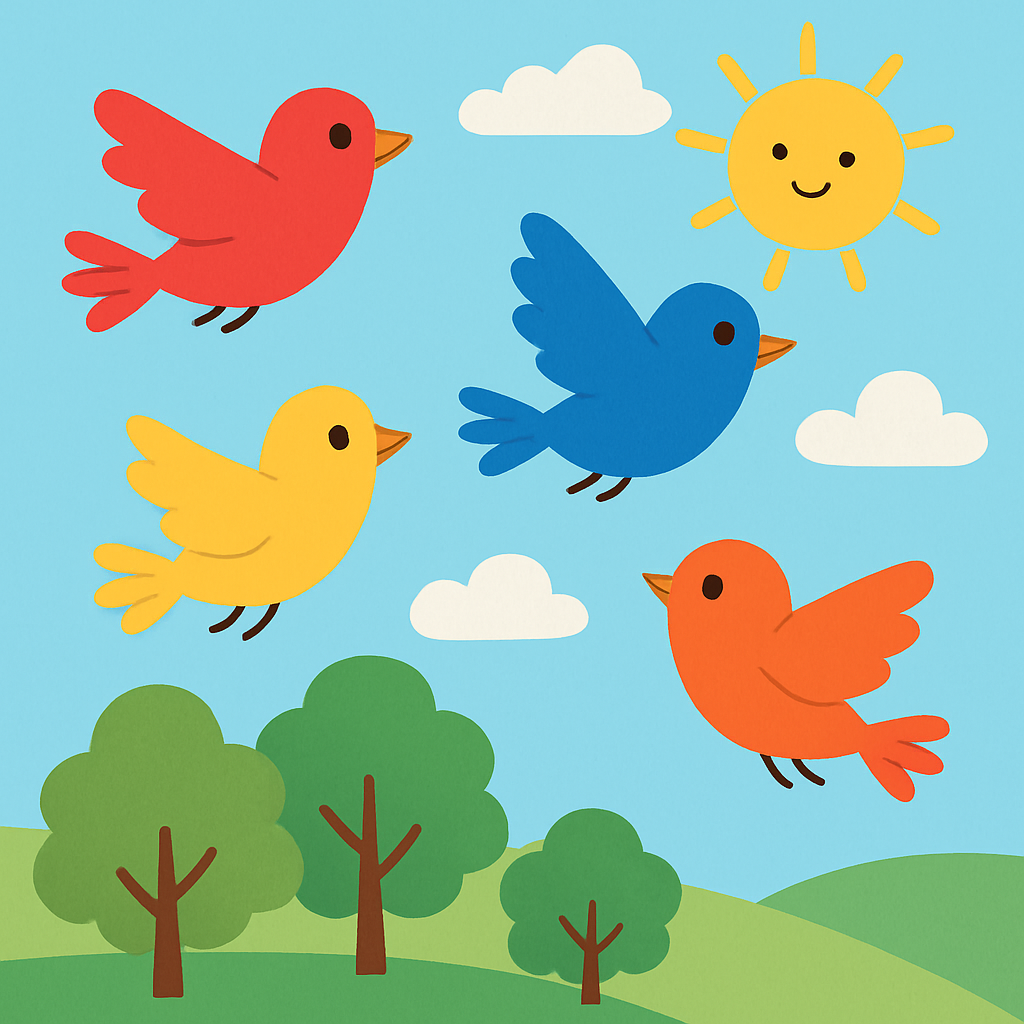 Colorful Birds In Flight Paint By Numbers Kits