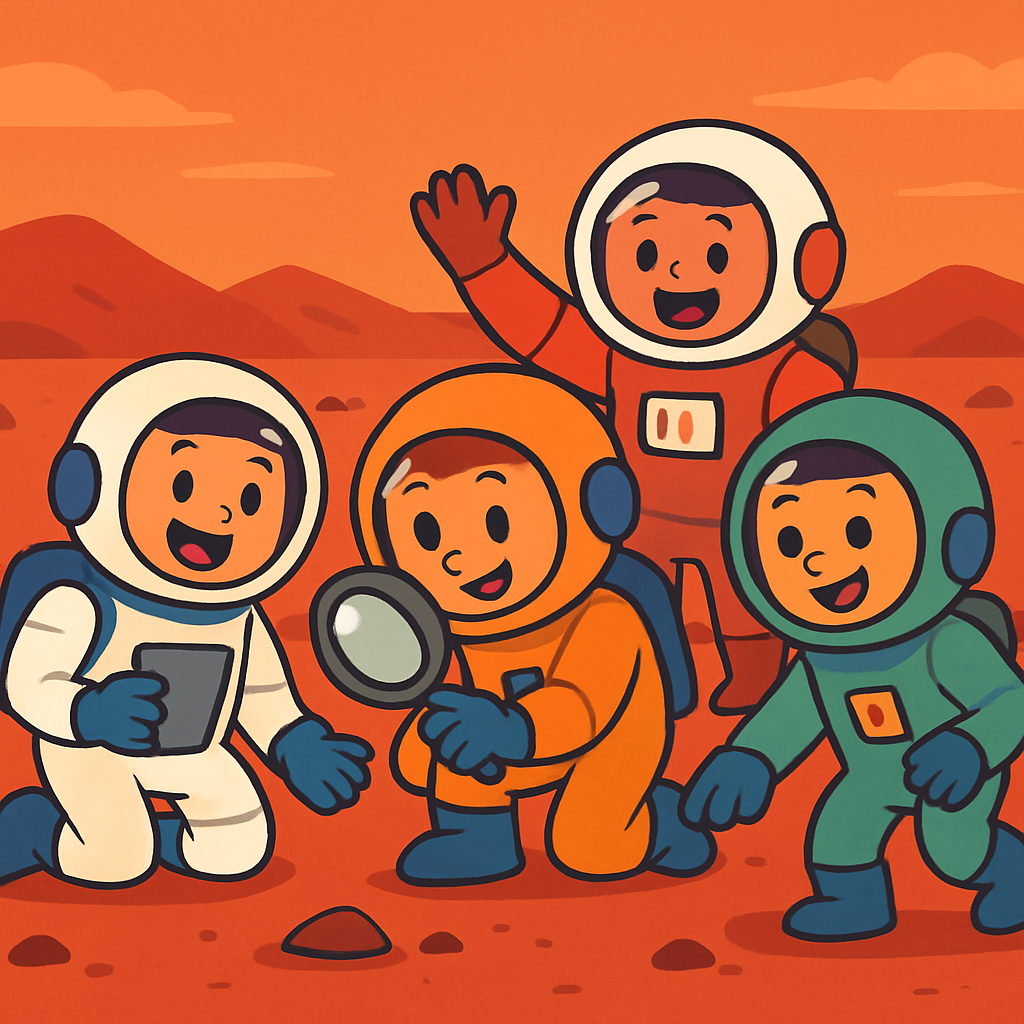Friendly Astronauts On Mars Numbered Painting Kits