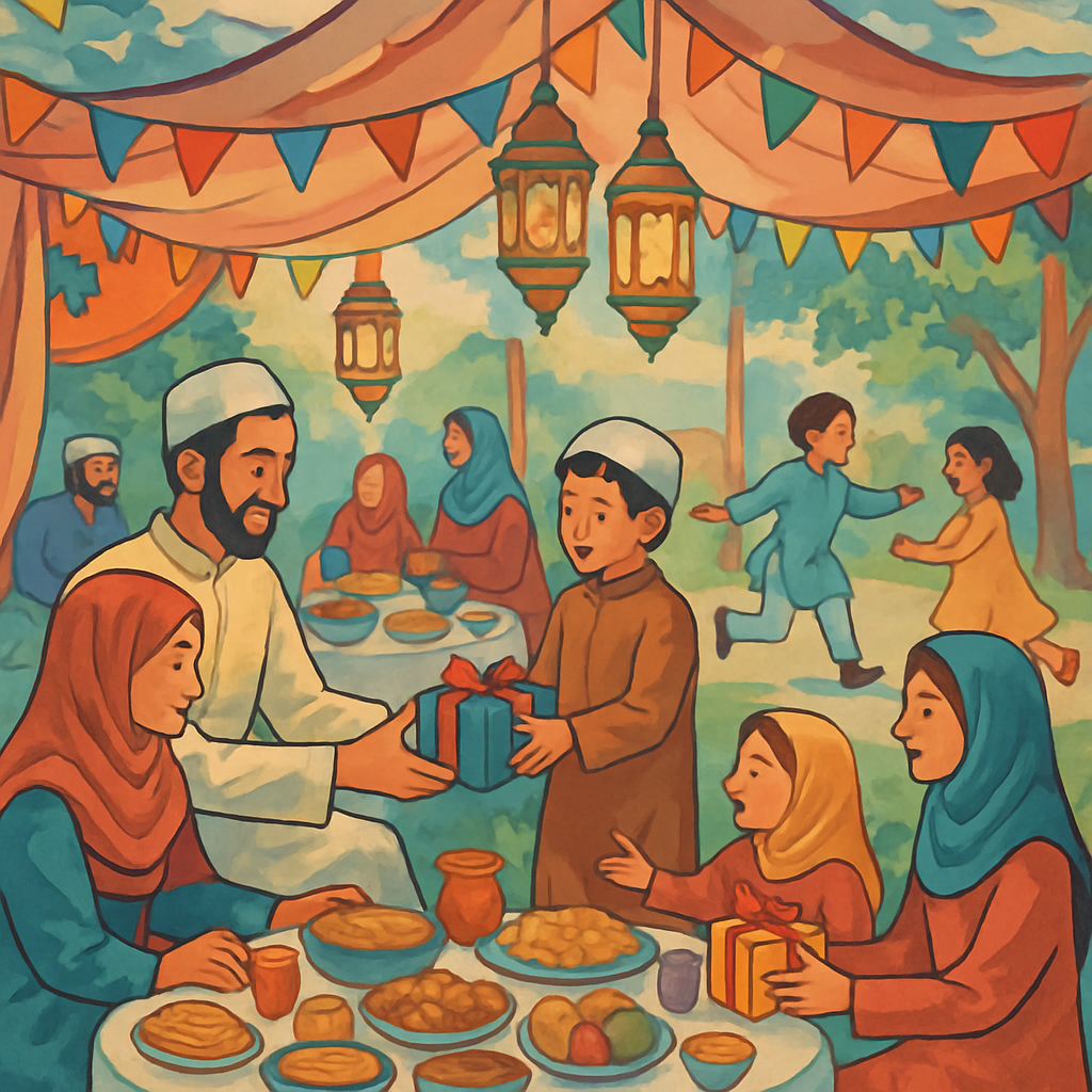 Eid Al-Fitr Festival Number Painting