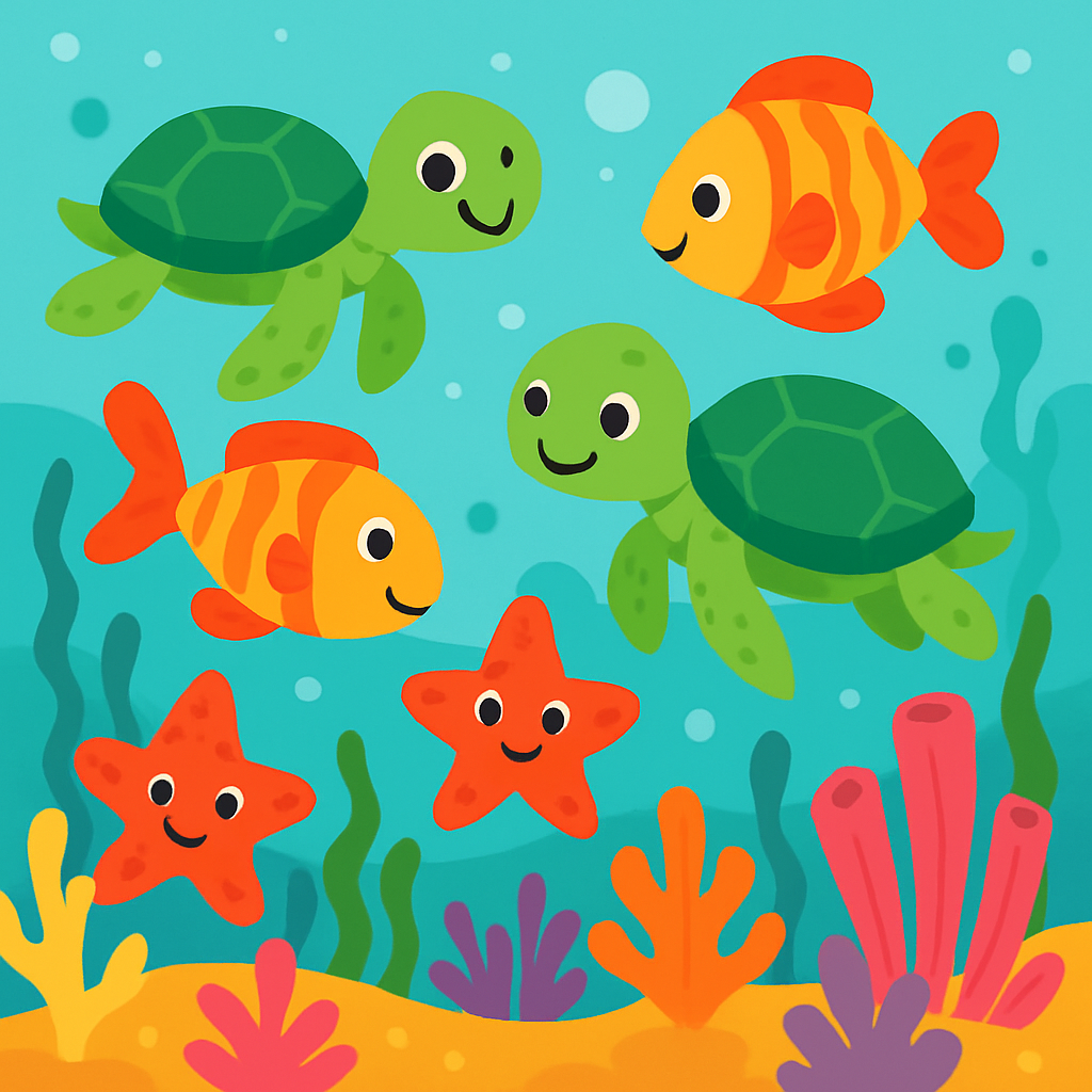 Charming Undersea Friends Paint By Numbers