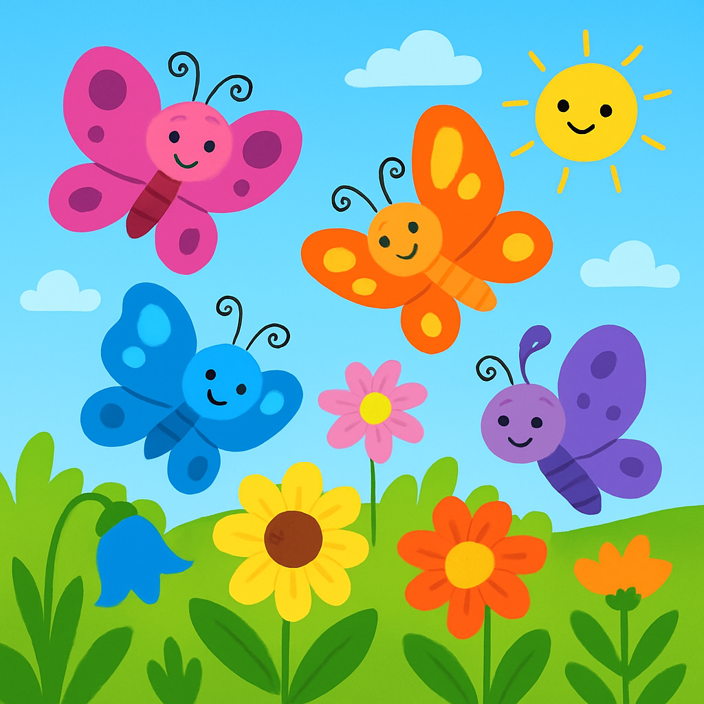 Bright And Breezy Butterfly Garden Paint By Numbers