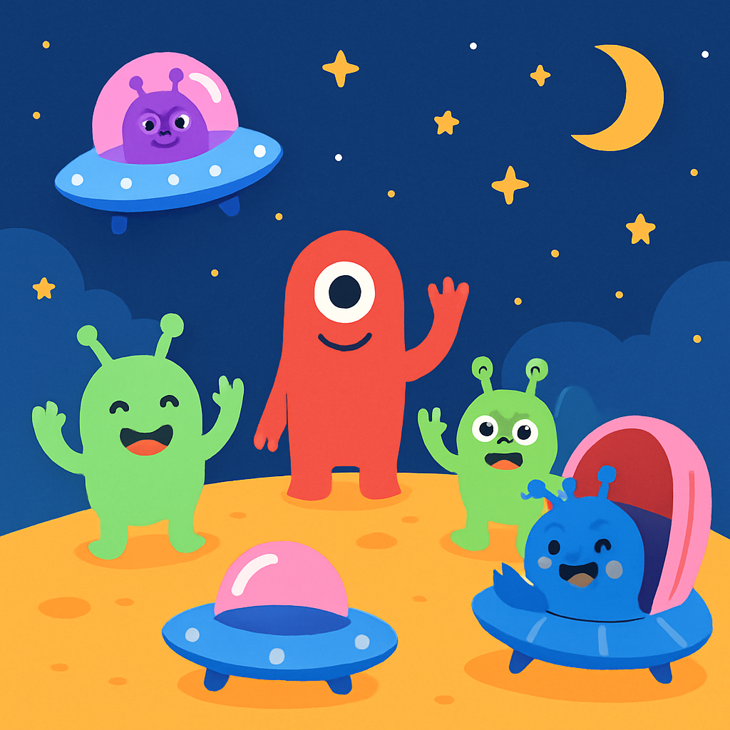 Friendly Galactic Visitors Paint By Numbers Kits