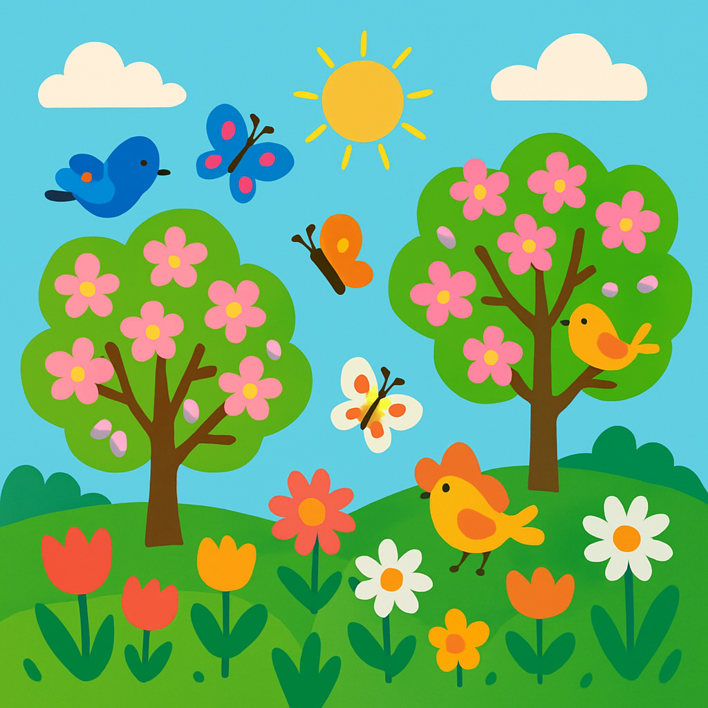 Cheerful Spring Blossom Paint By Numbers Kits