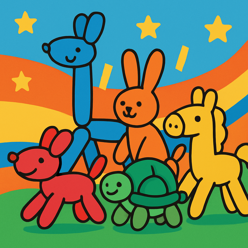 Balloon Animal Parade Paint By Numbers