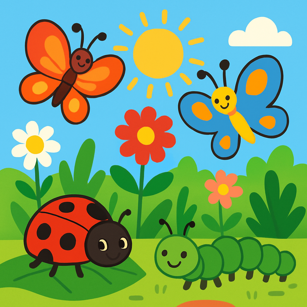 Sunny Garden Bugs Paint By Numbers