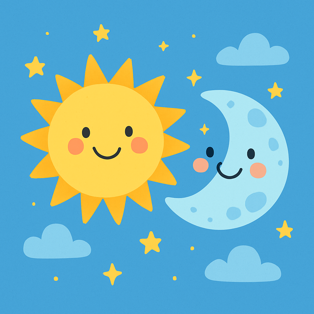 Charming Sun And Moon Number Painting