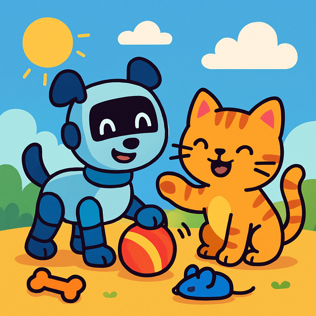 Happy Robot Pets Number Painting