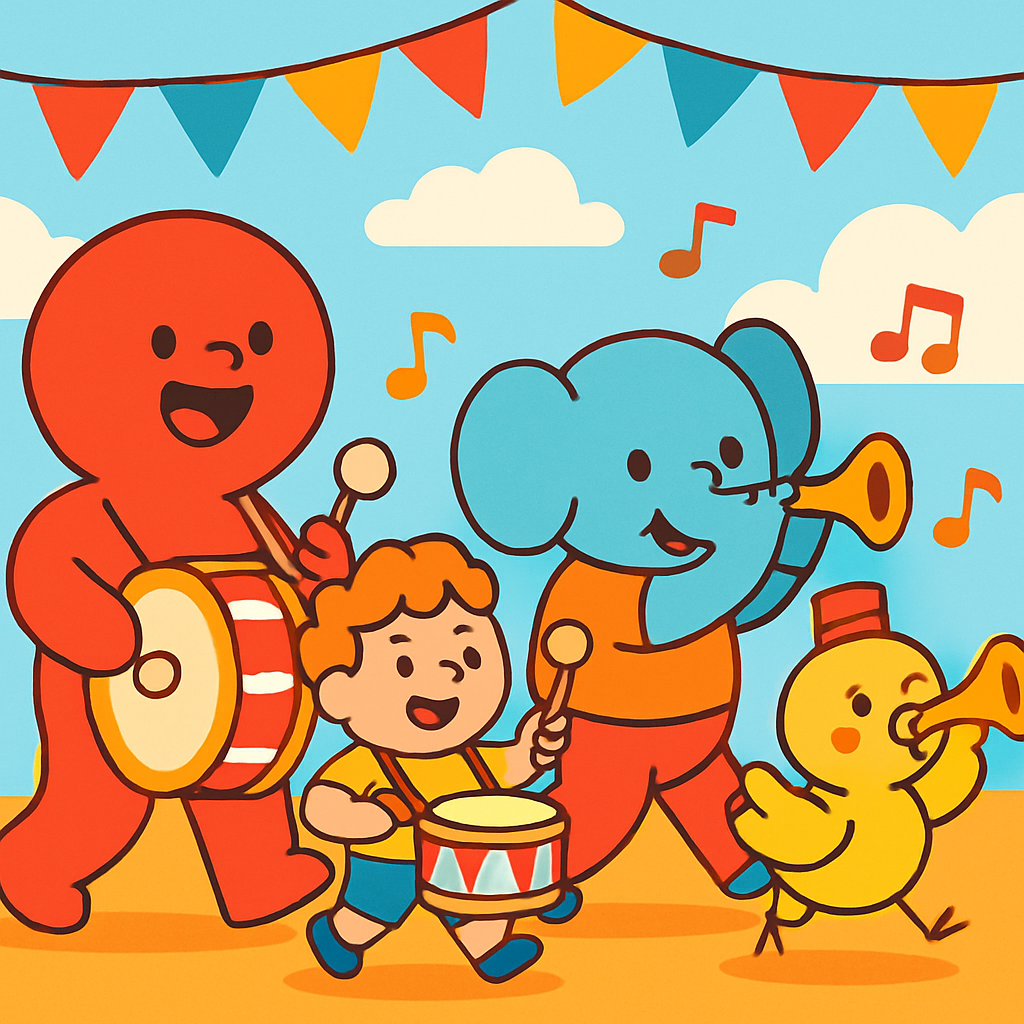 Joyful Musical Parade Number Painting