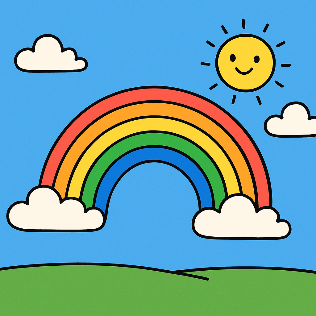 Bright Colorful Rainbow Number Painting