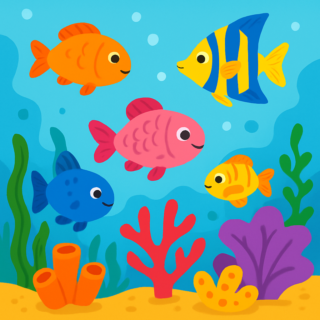 Funky Underwater Reef DIY Paint By Numbers