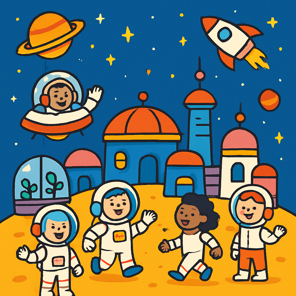 Playful Space Colony DIY Paint By Numbers