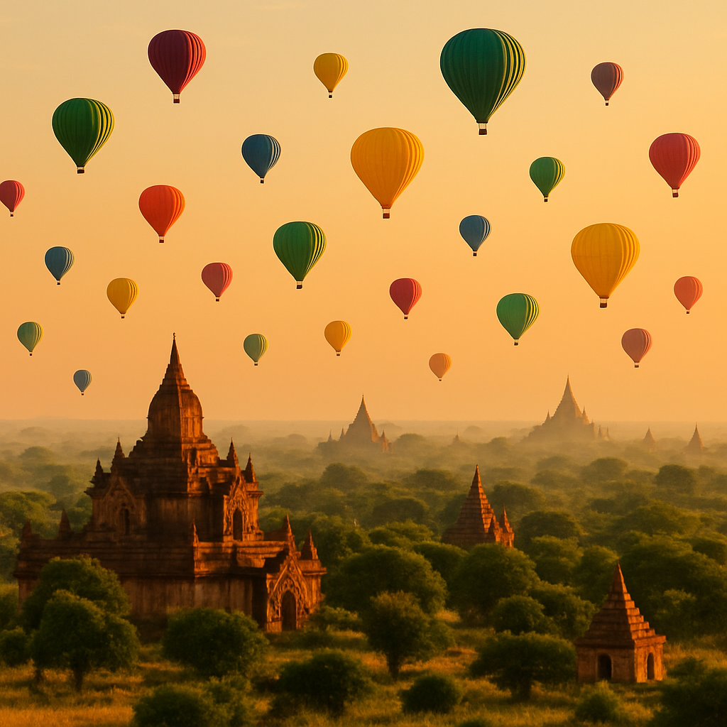Ballooning Around Bagan - Myanmar Paint By Number