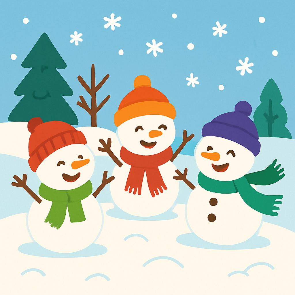 Playful Snowmen Paint By Numbers Art