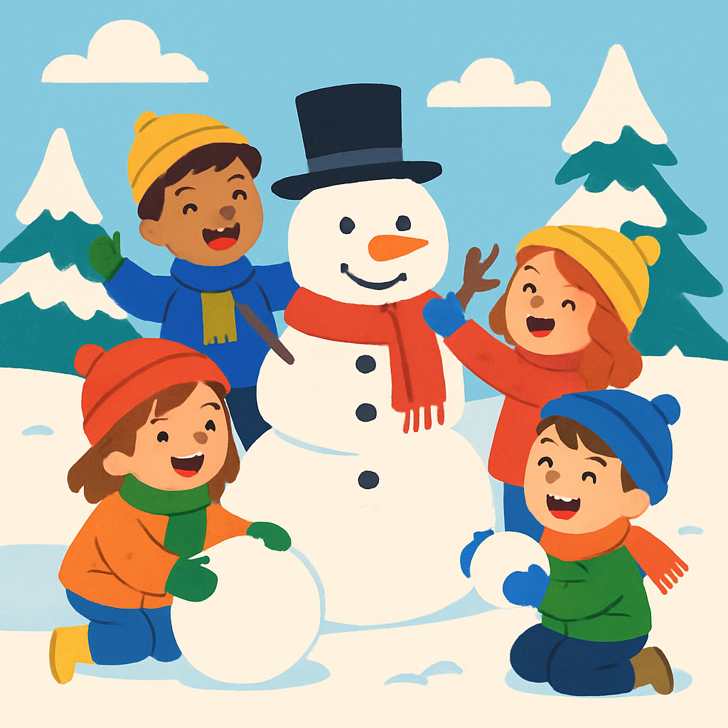 Cheerful Snowy Adventures Paint By Numbers Art