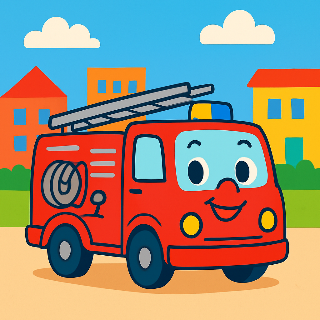 Happy Firetruck Paint By Numbers Art