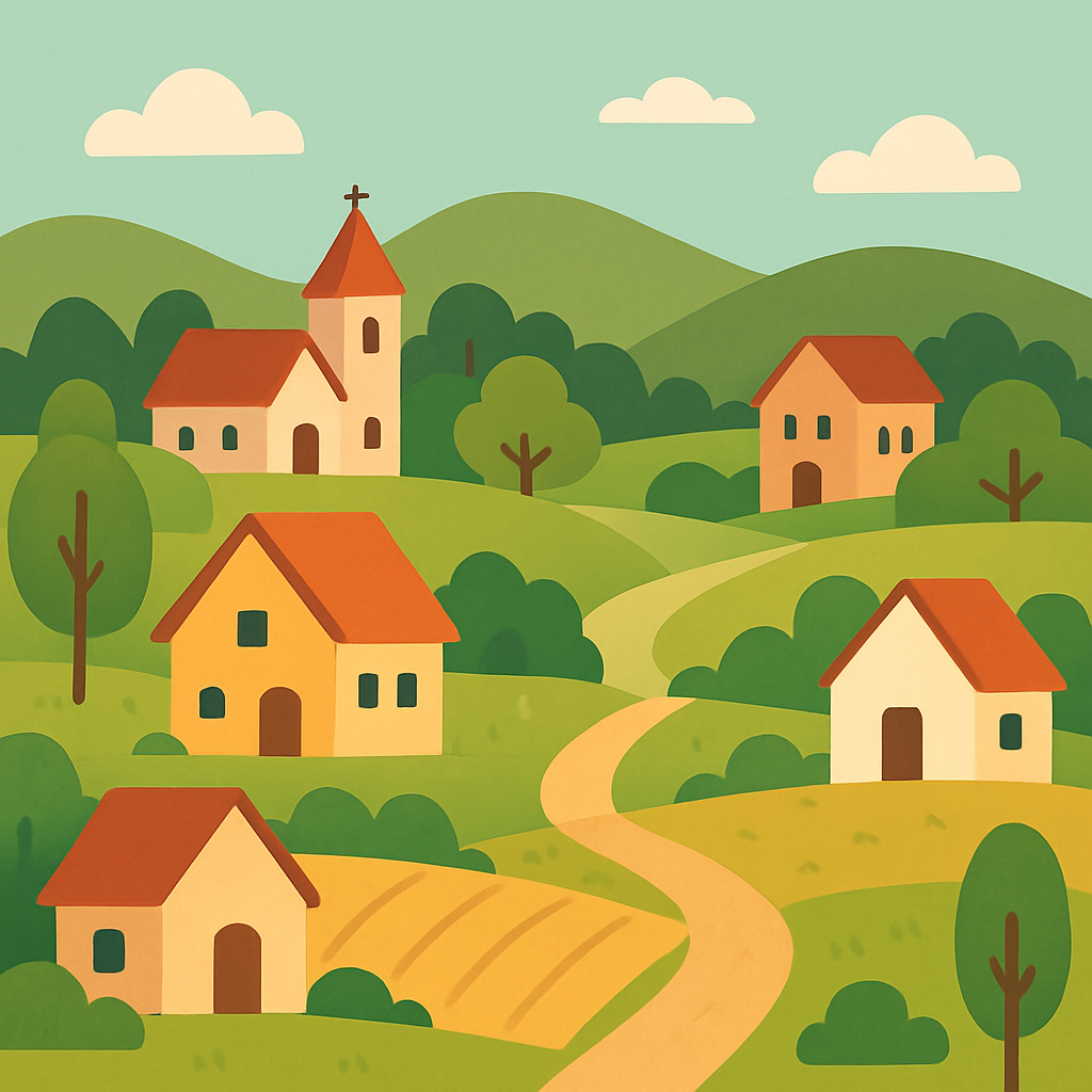 Quaint Countryside Scene Painting By Numbers Kit