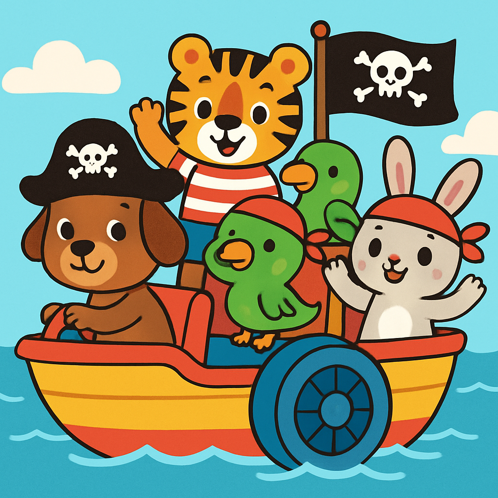 Paddle Boat Pirates Numbered Painting Kits