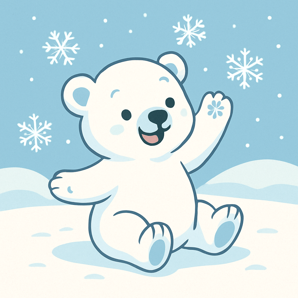Adorable Polar Bear Number Painting