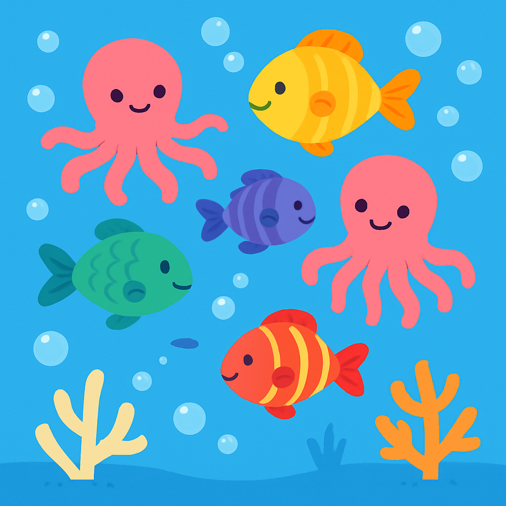 Underwater Bubble Adventure Number Painting