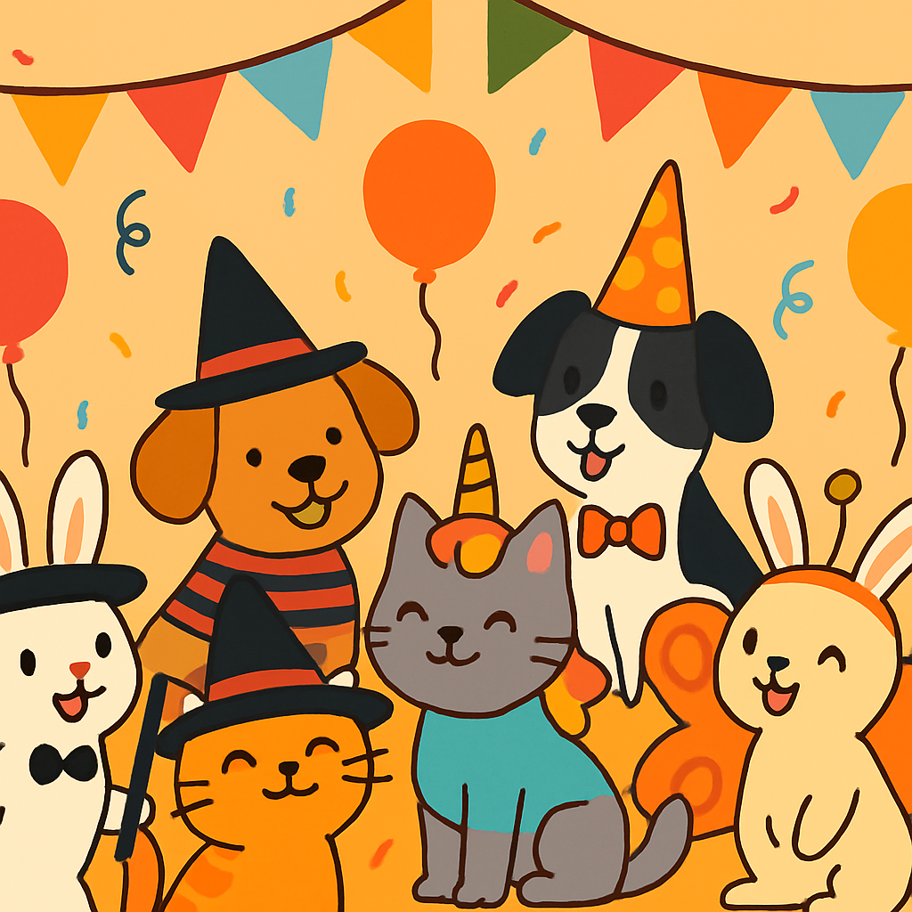 Silly Animal Costume Party Number Painting