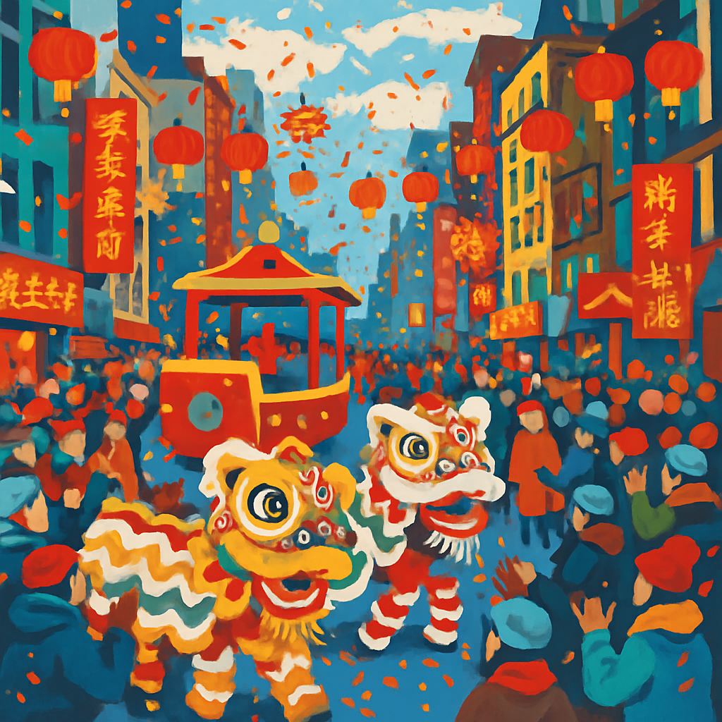 Lunar New Year Parade - New York City DIY Paint By Numbers