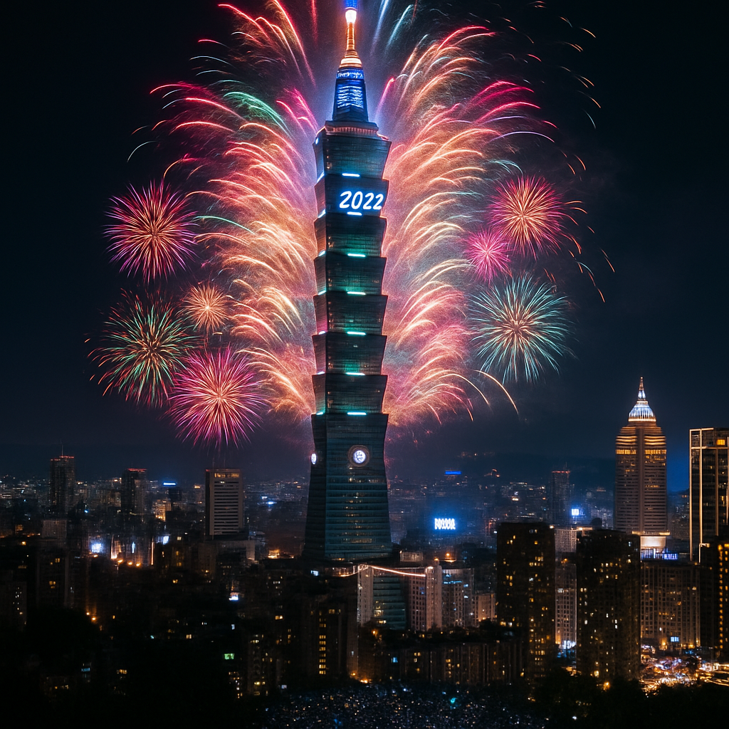 Taipei 101 New Year Fireworks - Taiwan Numbered Painting Kits