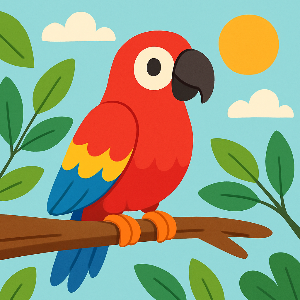 Bright Parrot Paint By Color
