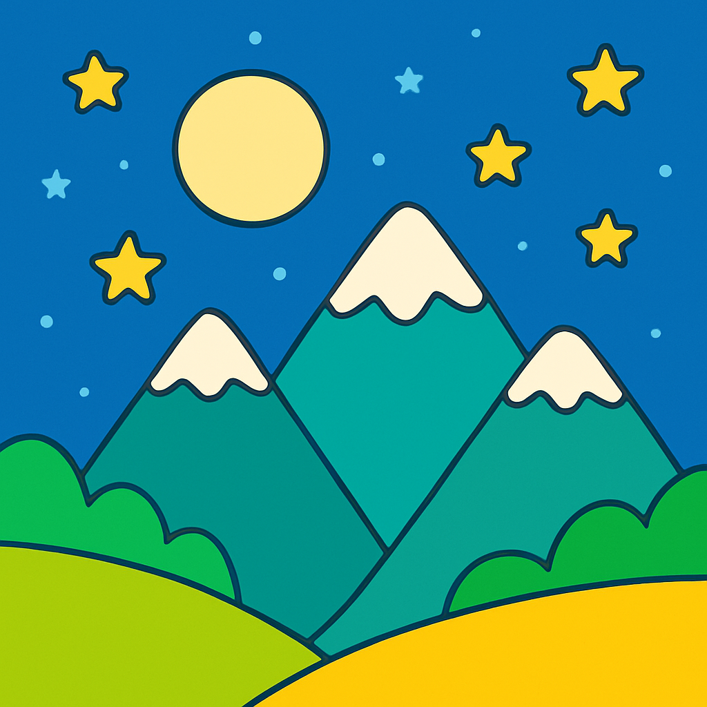 Moonlit Mountains DIY Paint By Numbers