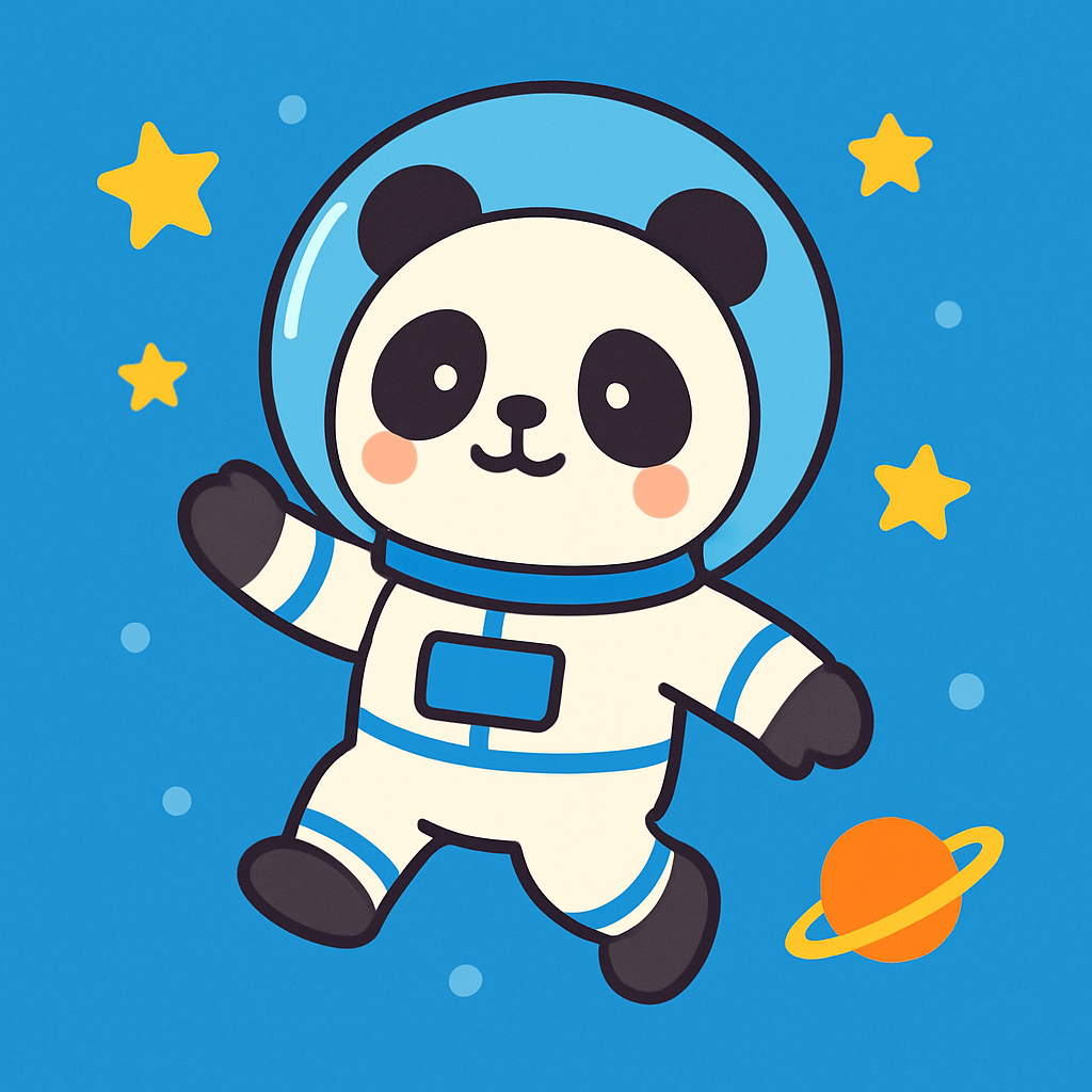 Astronaut Panda Painting Number Kit