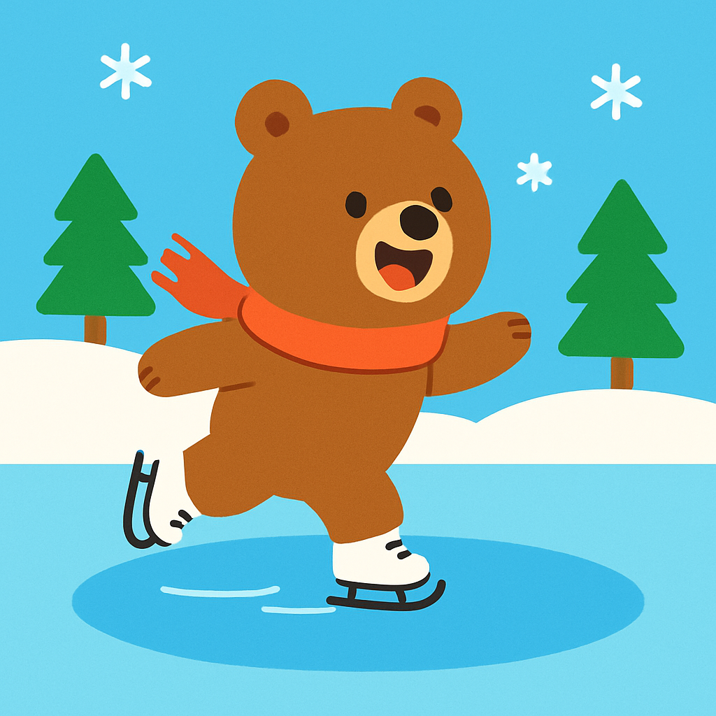 Ice Skating Bear Painting Number Kit
