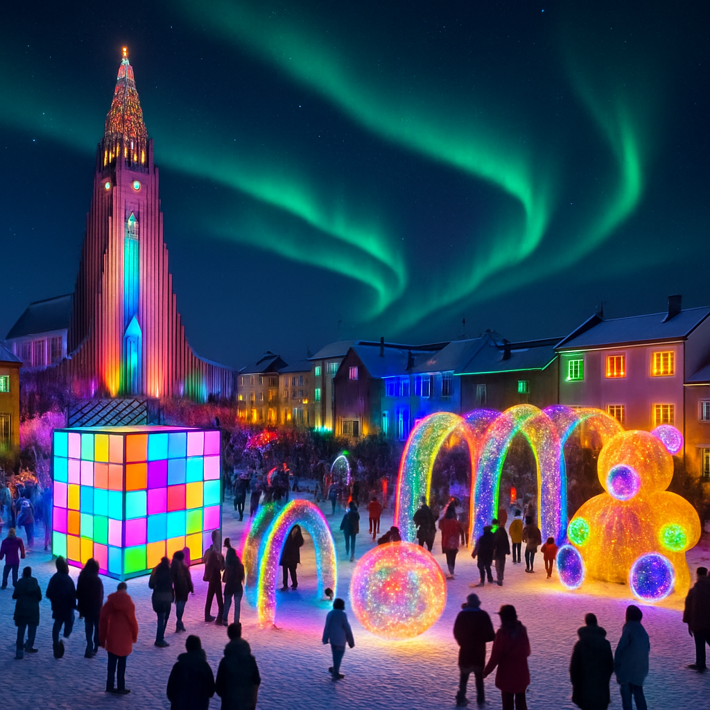 Winter Light Festival - Reykjavik Number Painting