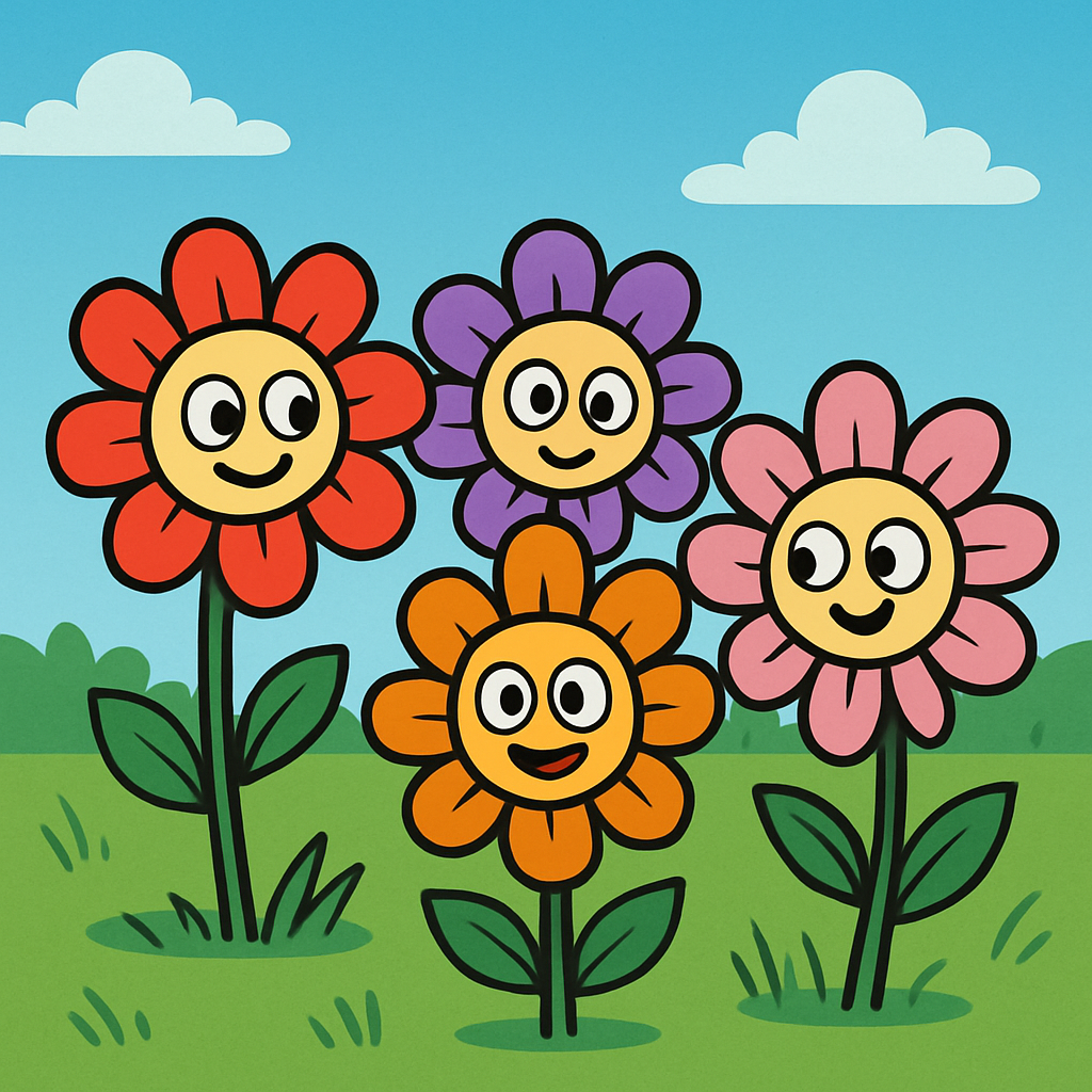 Magical Garden Of Talking Flowers Number painting