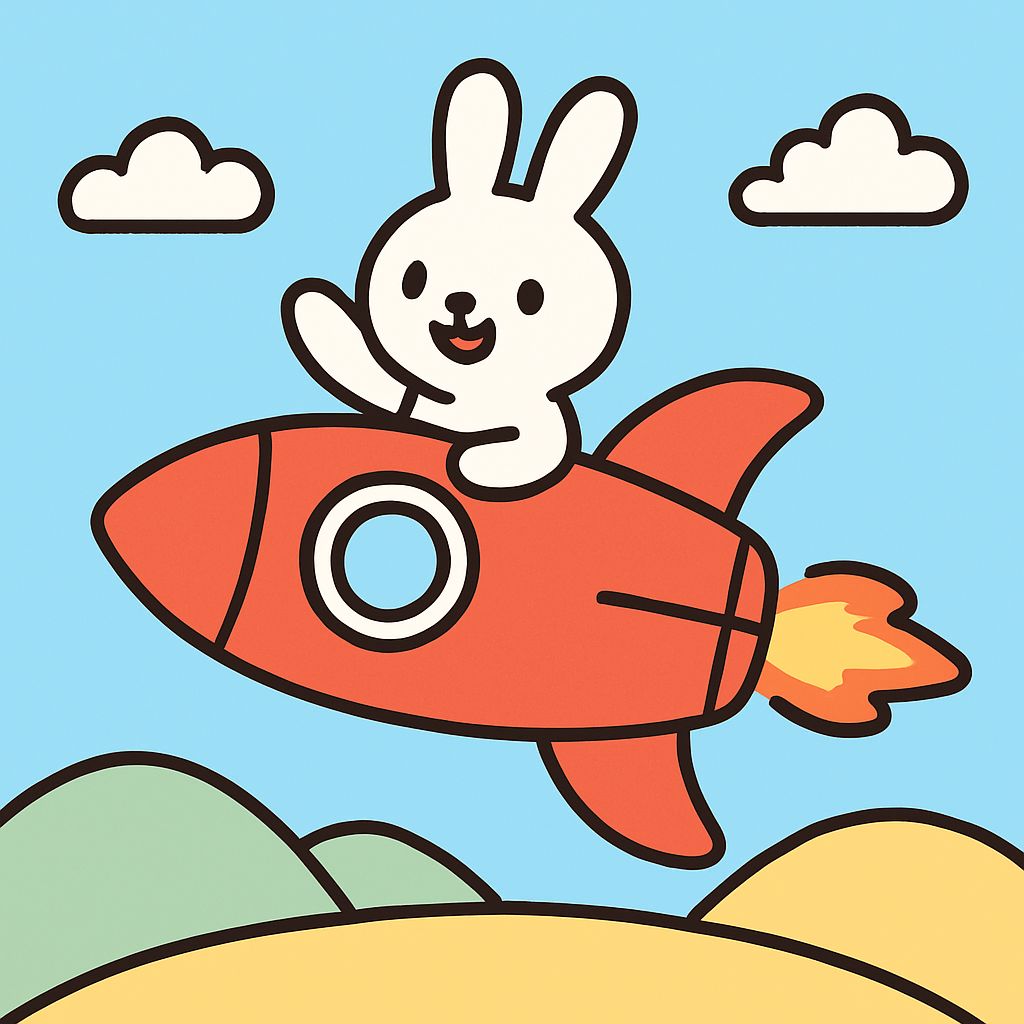 Rocket Riding Rabbit paint by color