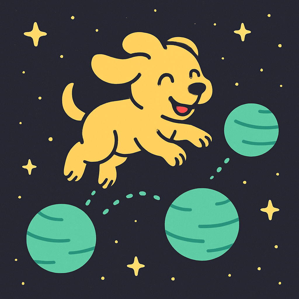 Planet Hopper Puppy Number painting