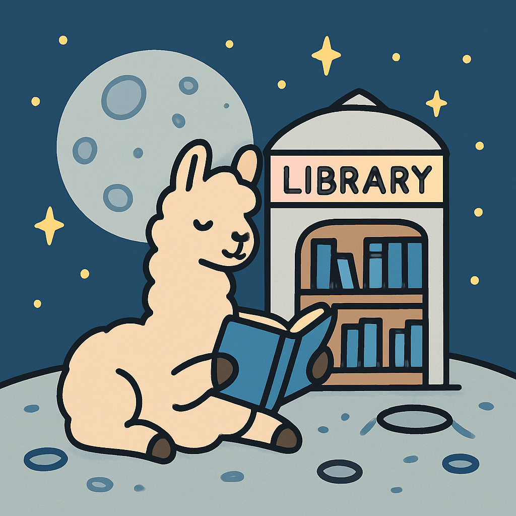 Lunar Library Llama paint by numbers