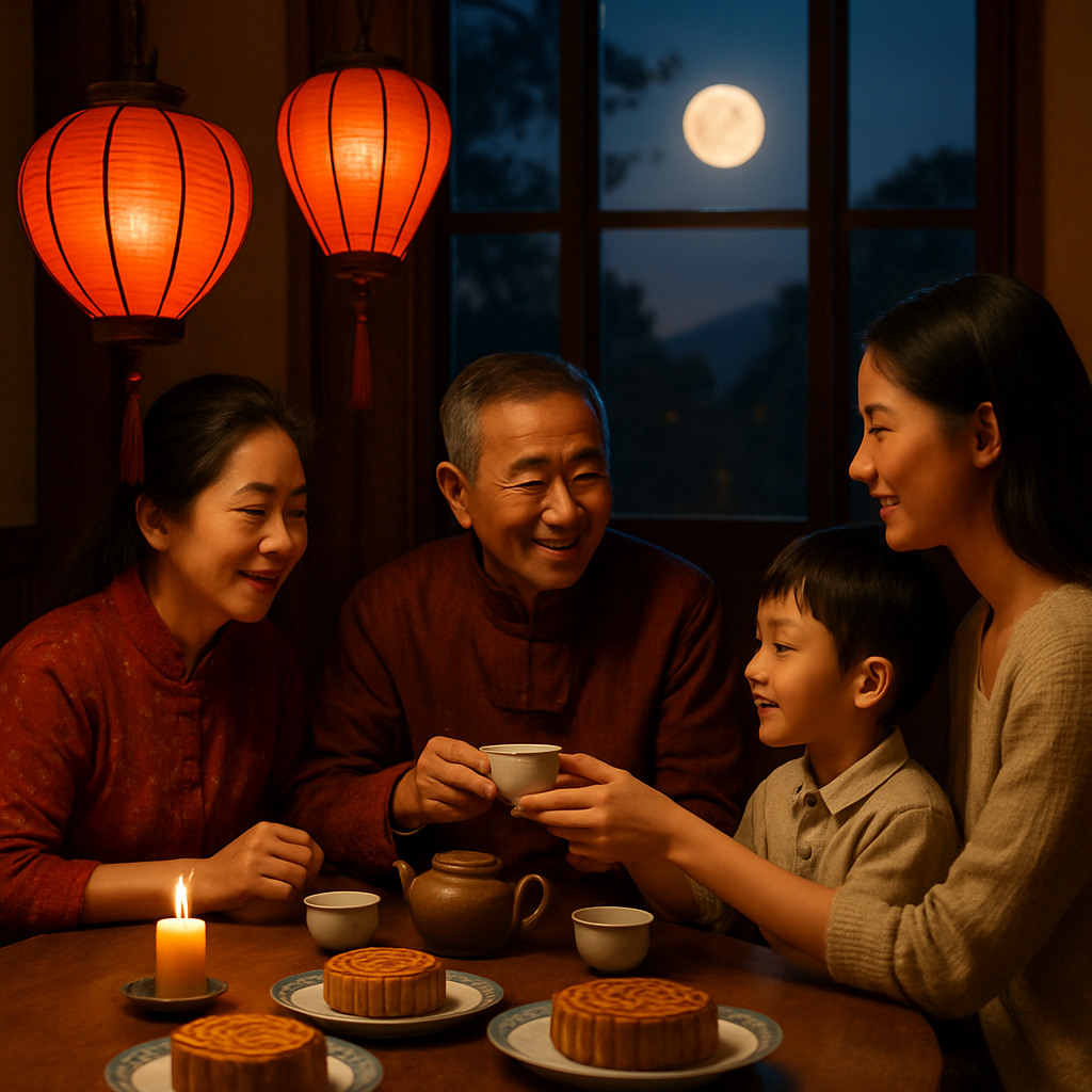 Chinese Mid Autumn Mooncakes Number painting