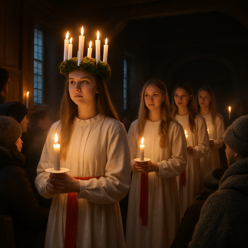 Santa Lucia Candle Procession paint by number