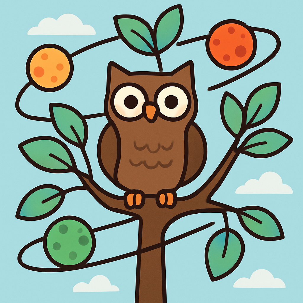 Orbiting Orchard Owl Paint by numbers kits