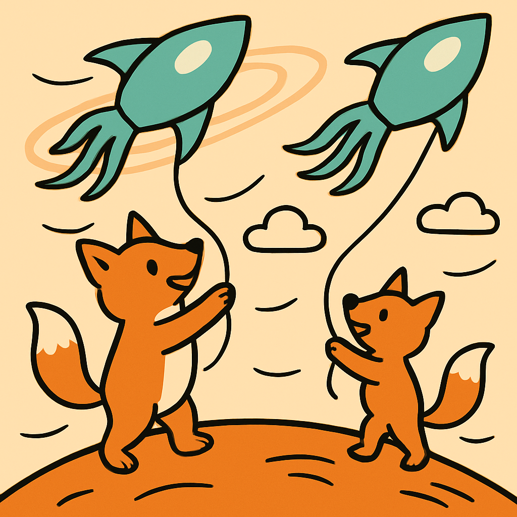 Cosmic Kite Foxes Paint by numbers kits