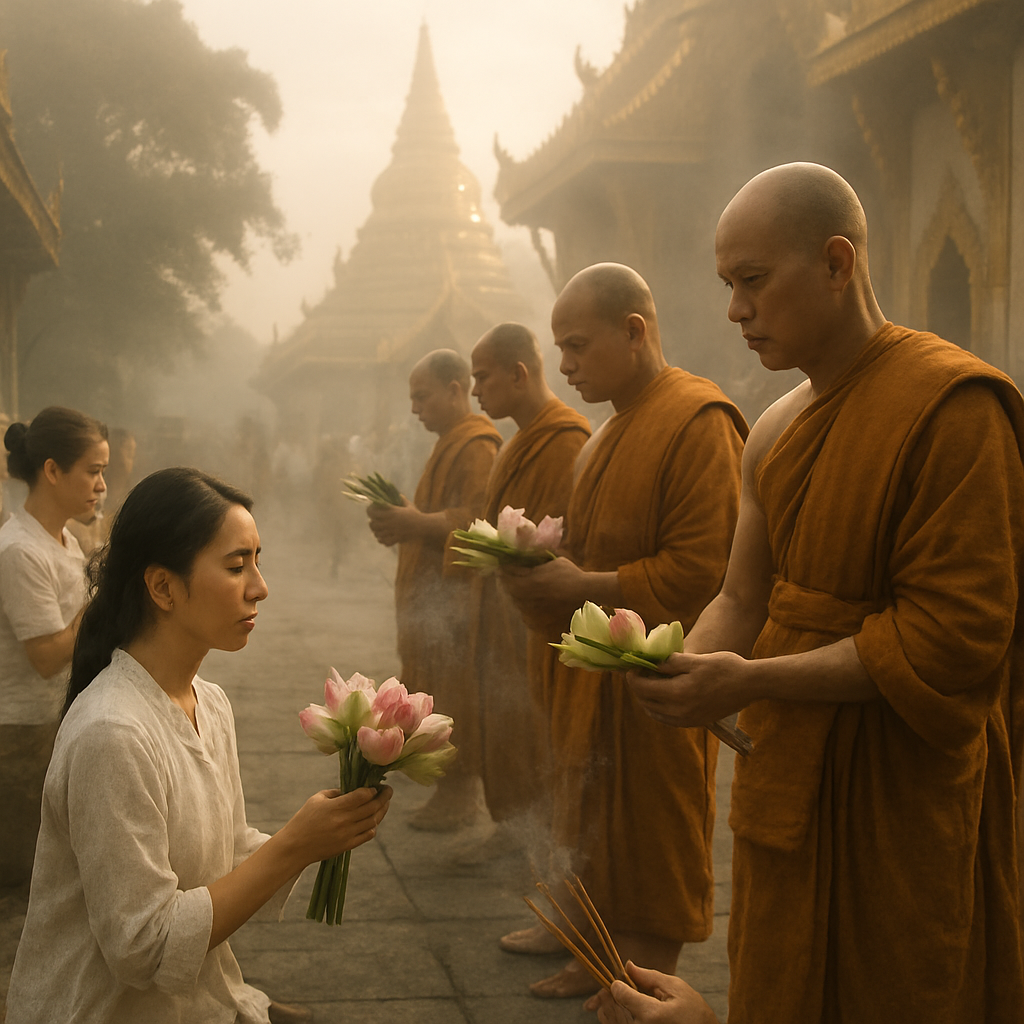 Vesak Day Temple Offerings Painting by numbers kit