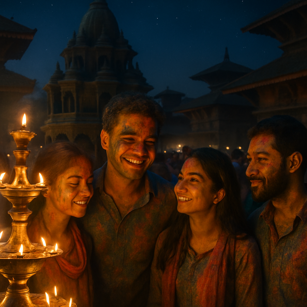 Holi Lantern Night Nepal Painting by numbers kit
