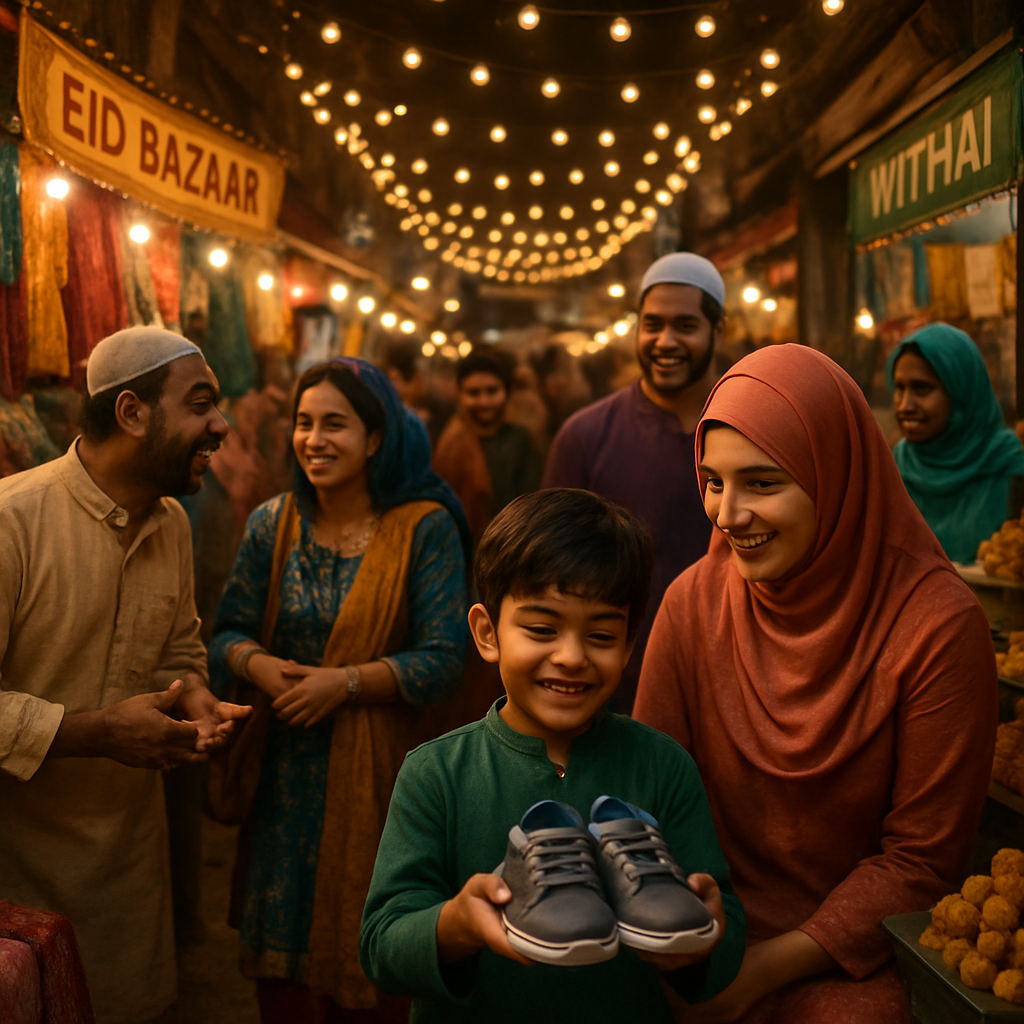 Eid Bazaar Evening Lights Paint by numbers art