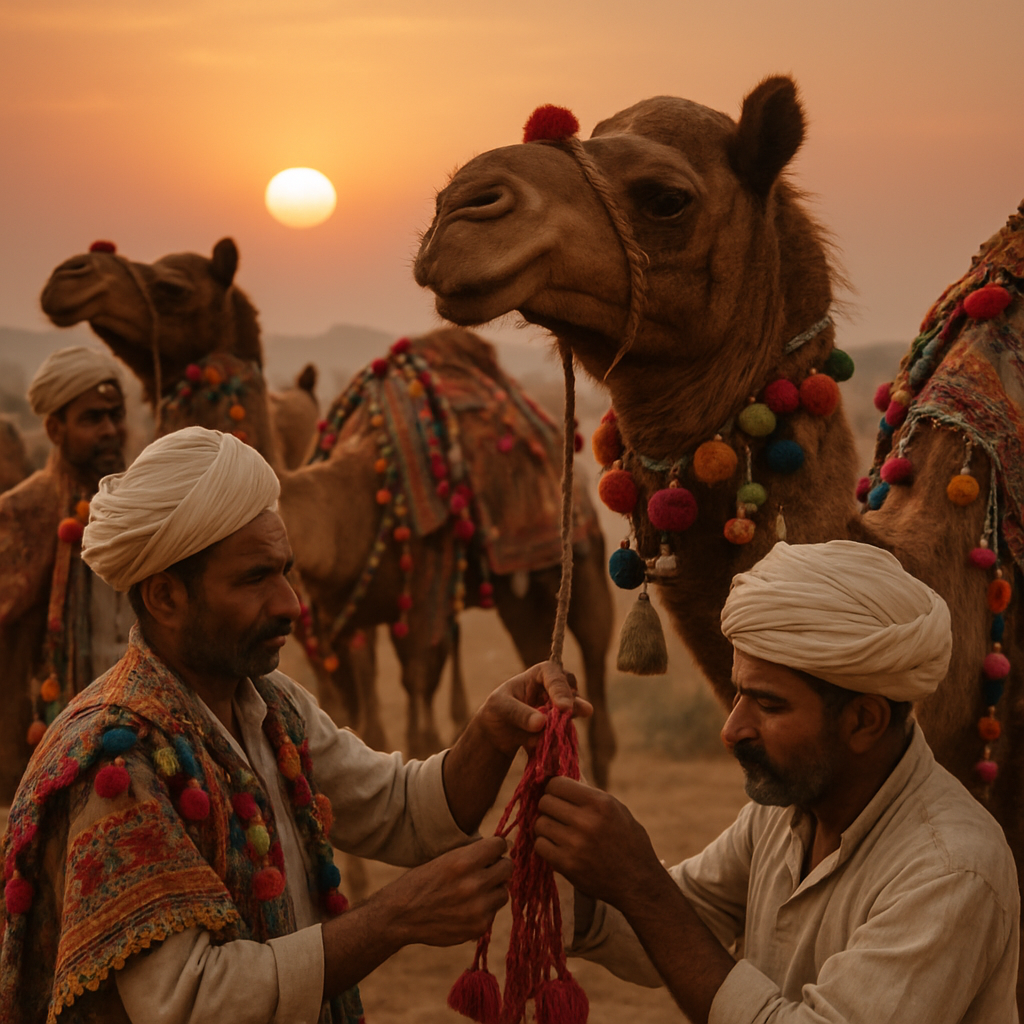 Pushkar Evening Camel Decoration Paint by numbers art